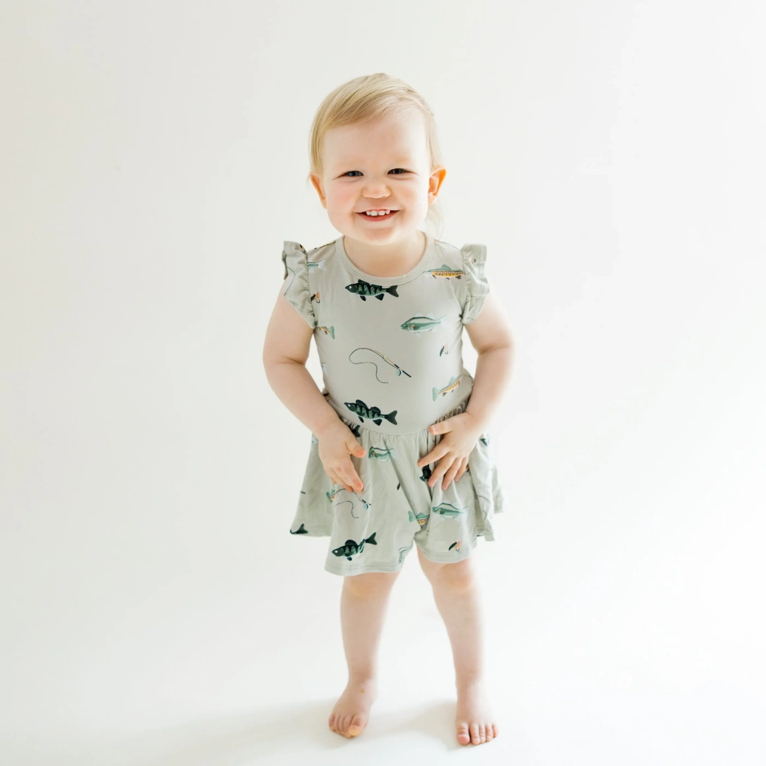 Twirl Bodysuit Dress in Fishing