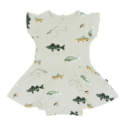 Twirl Bodysuit Dress in Fishing