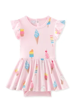 Twirl Bodysuit Dress in Sakura Ice Cream