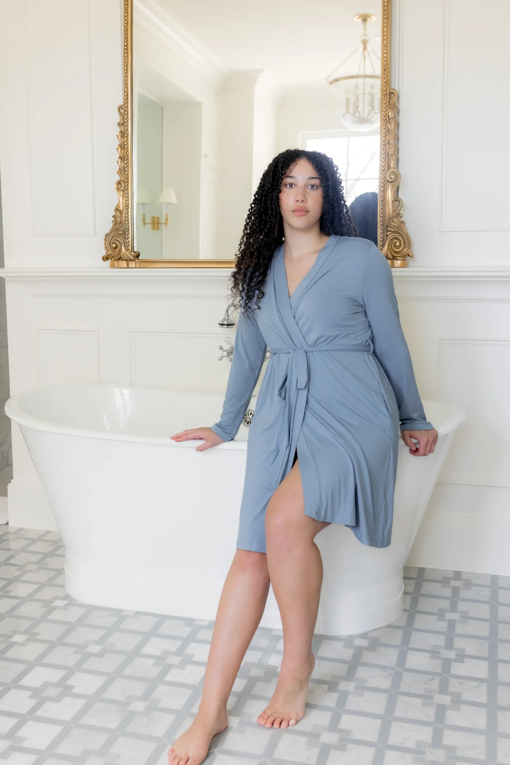 Women's Lounge Robe in Slate