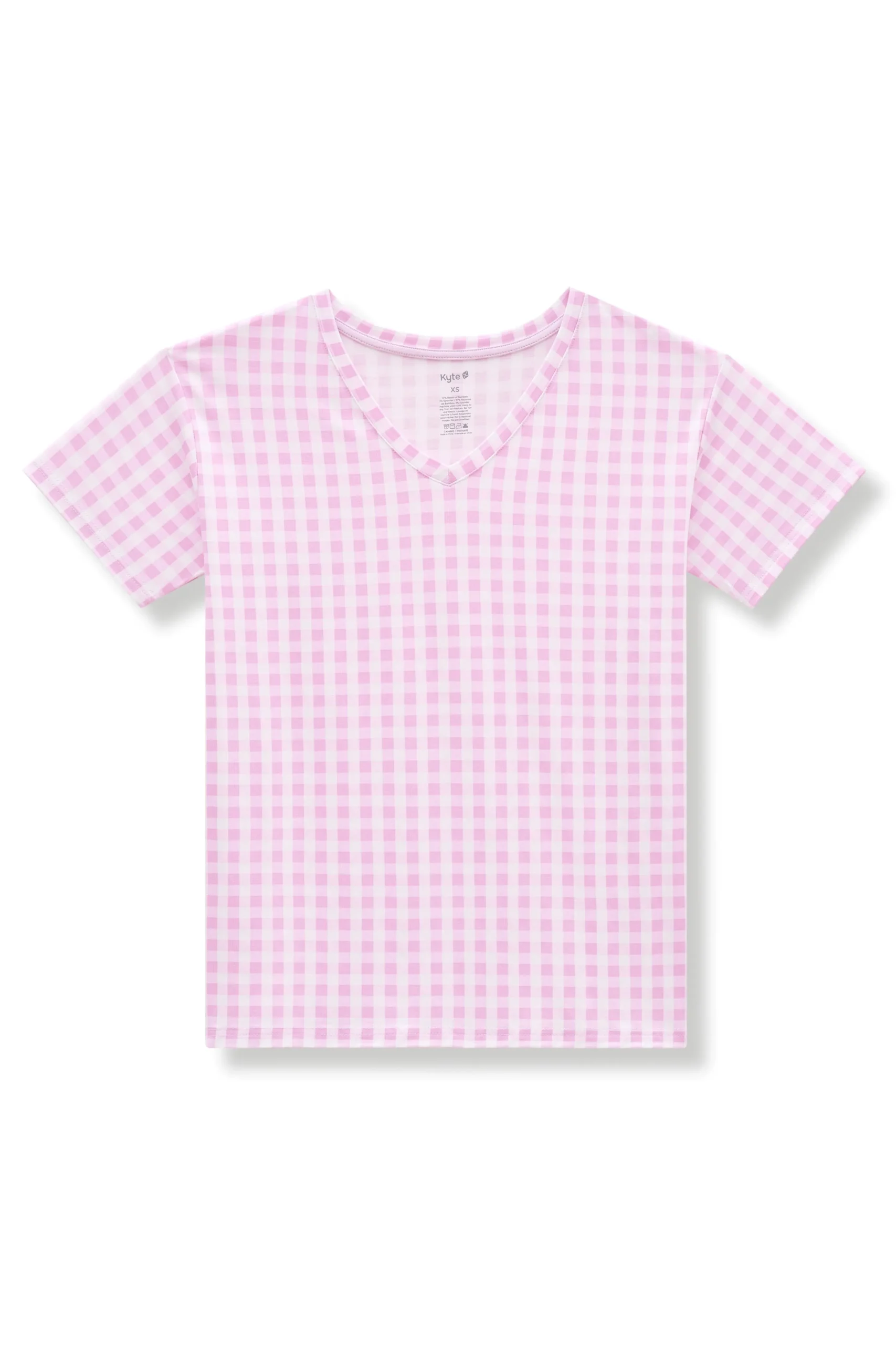 Women's Relaxed Fit V-Neck in Gingham Thistle