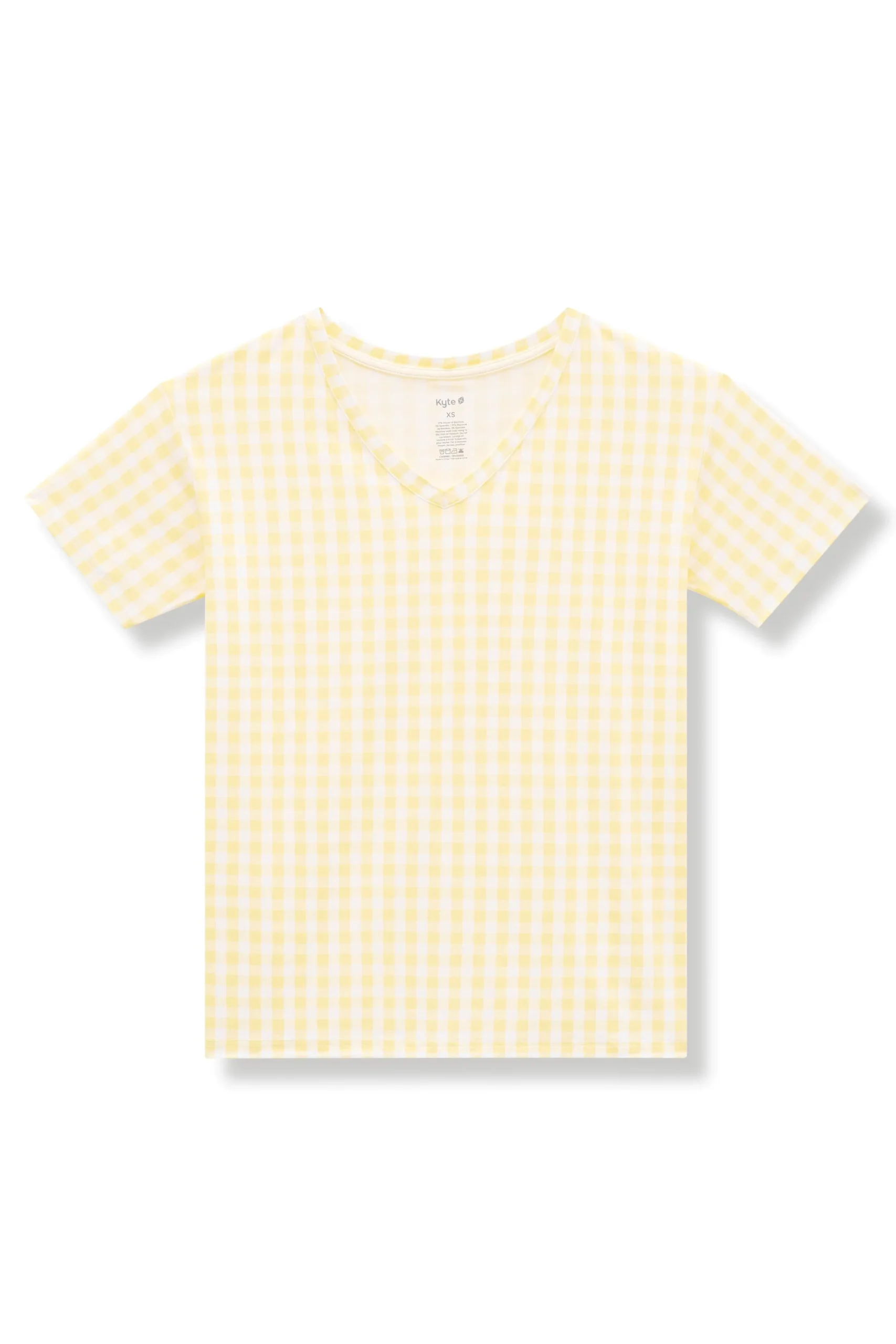 Women's Relaxed Fit V-Neck in Gingham Chamomile