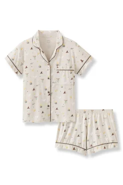 Women's Short Sleeve Pajama Set in Starry Icon