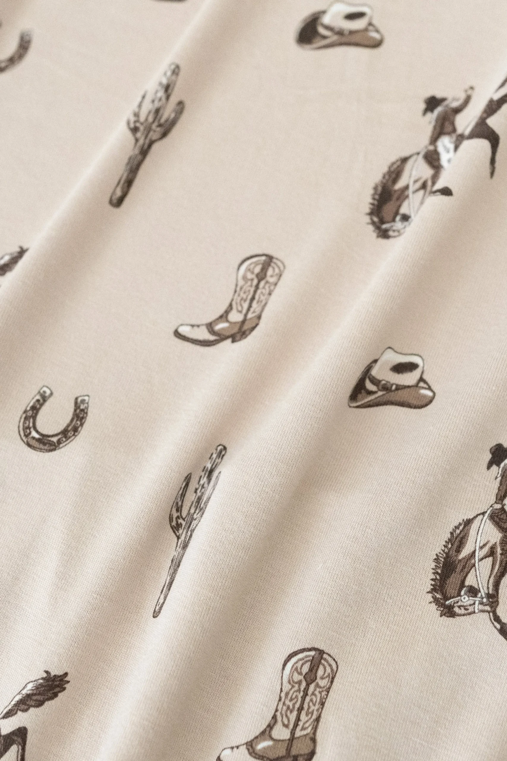 Women's Short Sleeve Pajama Set in Classic Cowboy