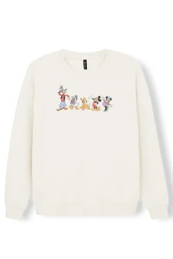 Women's Sweatshirt in Mickey and Friends on Ecru