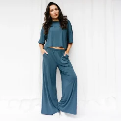 Women's Wide Leg Pant in Atlantic
