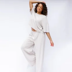Women's Wide Leg Pant Set in Oat
