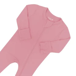 Zippered Footie in Apple Blossom