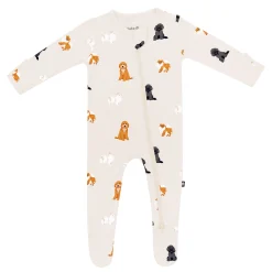 Zippered Footie in Fluffy Dog
