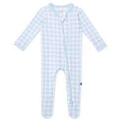 Zippered Footie in Gingham Breeze