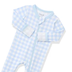 Zippered Footie in Gingham Breeze