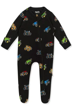 Zippered Footie in Monster Truck