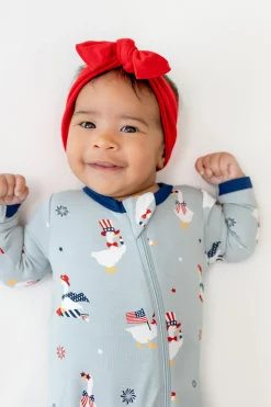 Zippered Footie in Patriotic Goose