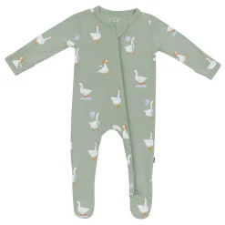 Zippered Footie in Silly Goose