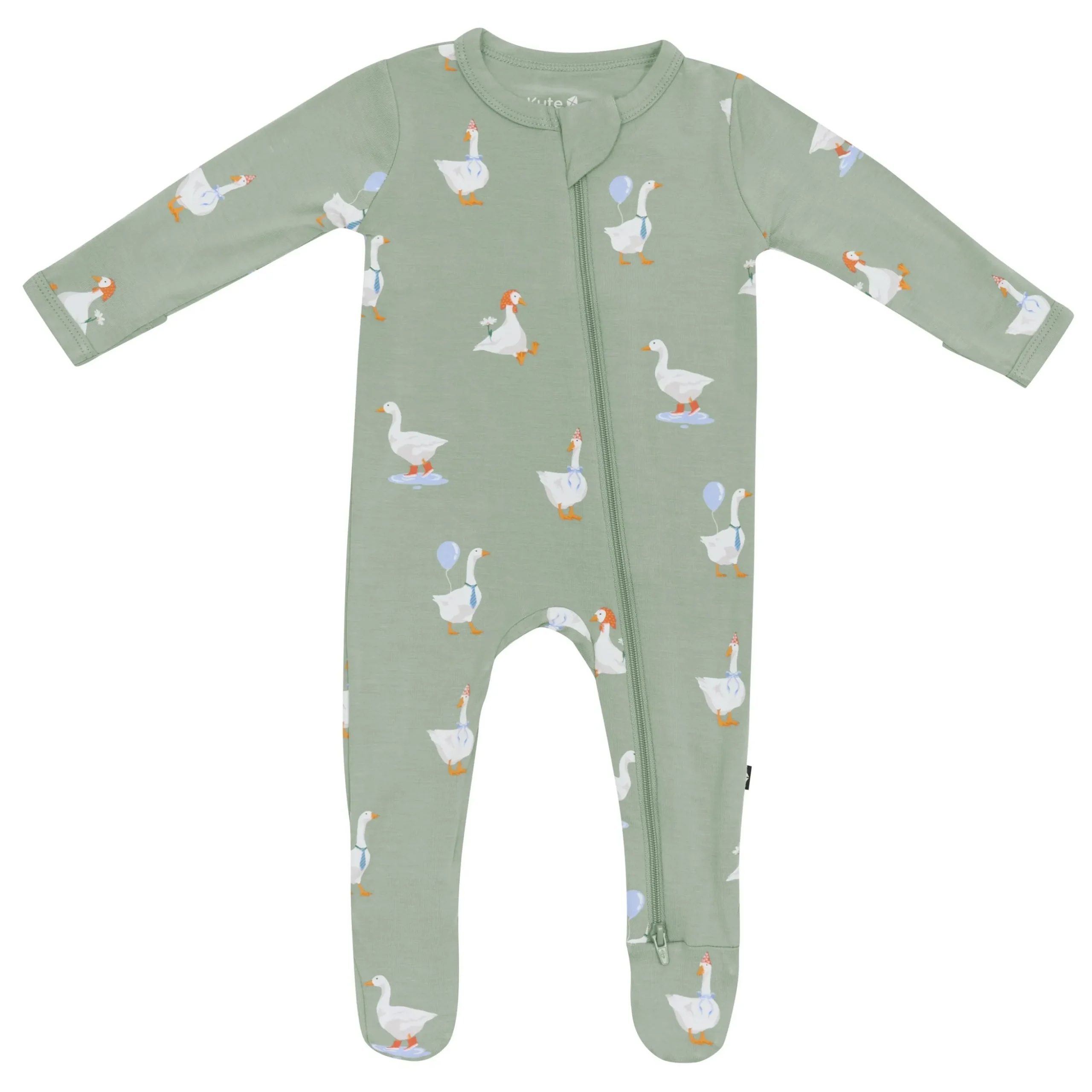 Zippered Footie in Silly Goose