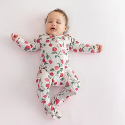 Zippered Footie in Strawberry Fields
