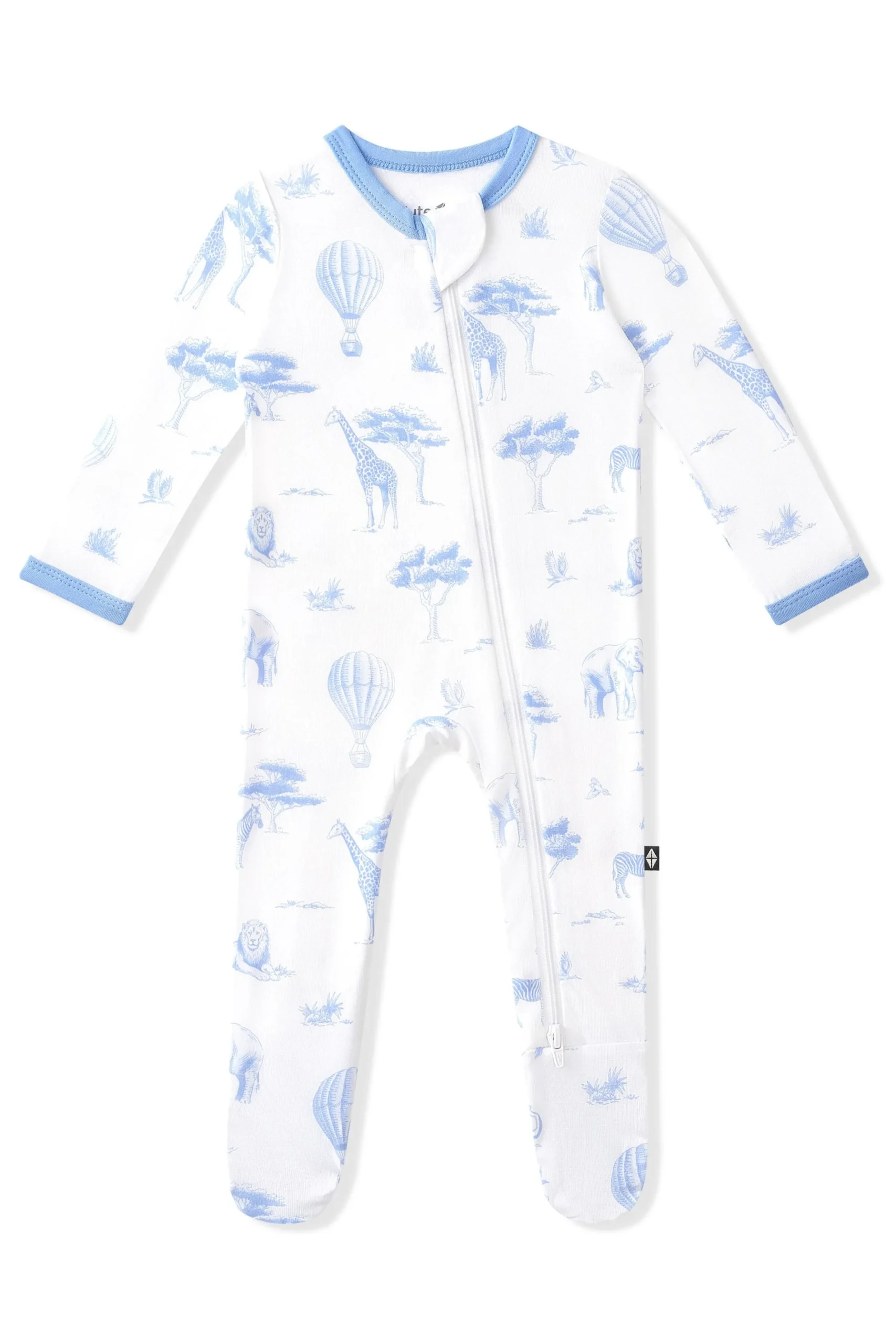 Zippered Footie in Toile Safari