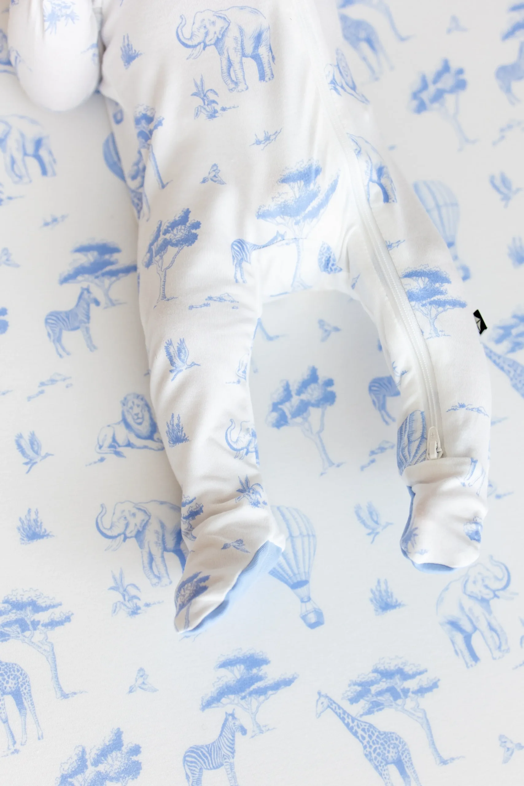 Zippered Footie in Toile Safari