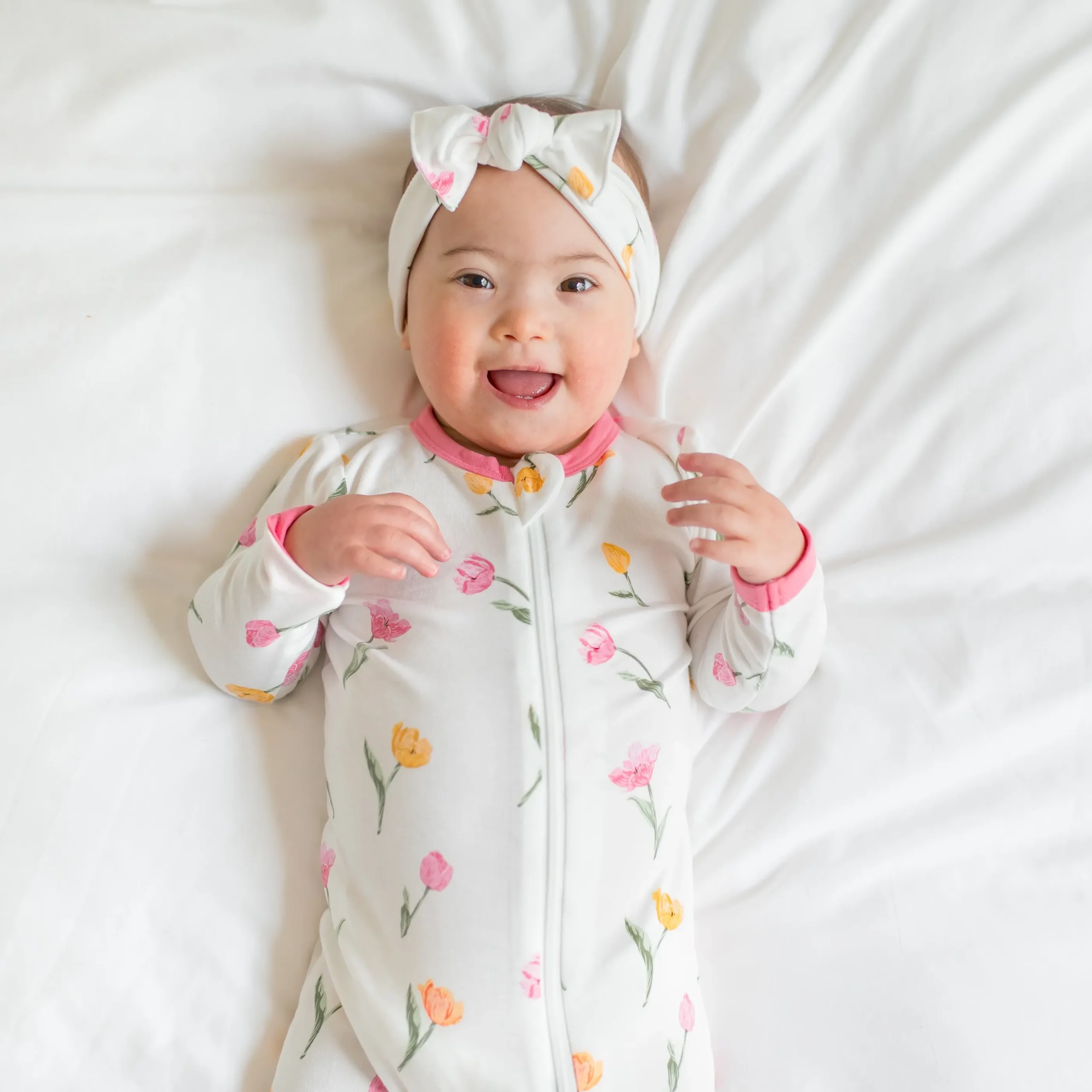 Zippered Footie in Tulip