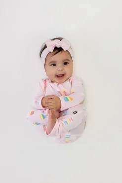 Zippered Romper in Sakura Ice Cream