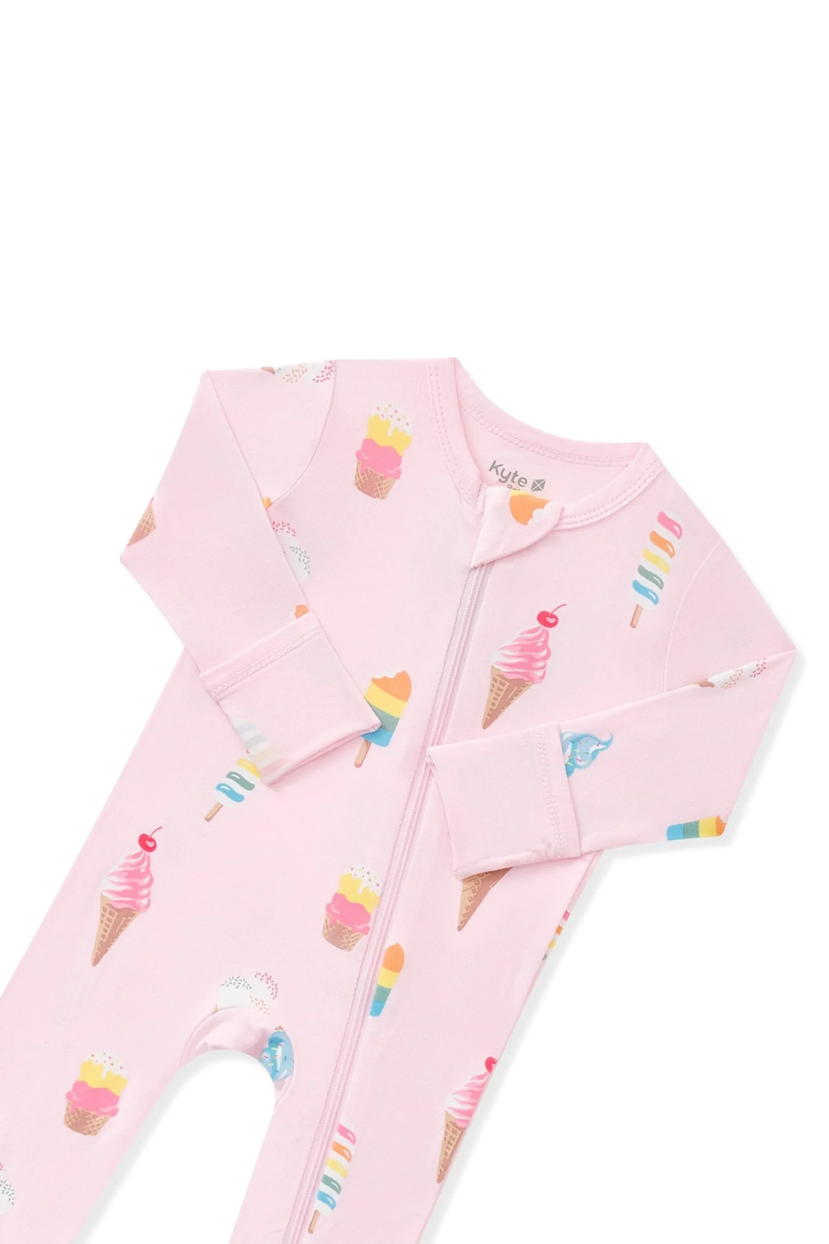 Zippered Romper in Sakura Ice Cream