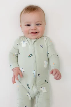 Zippered Romper in Soccer