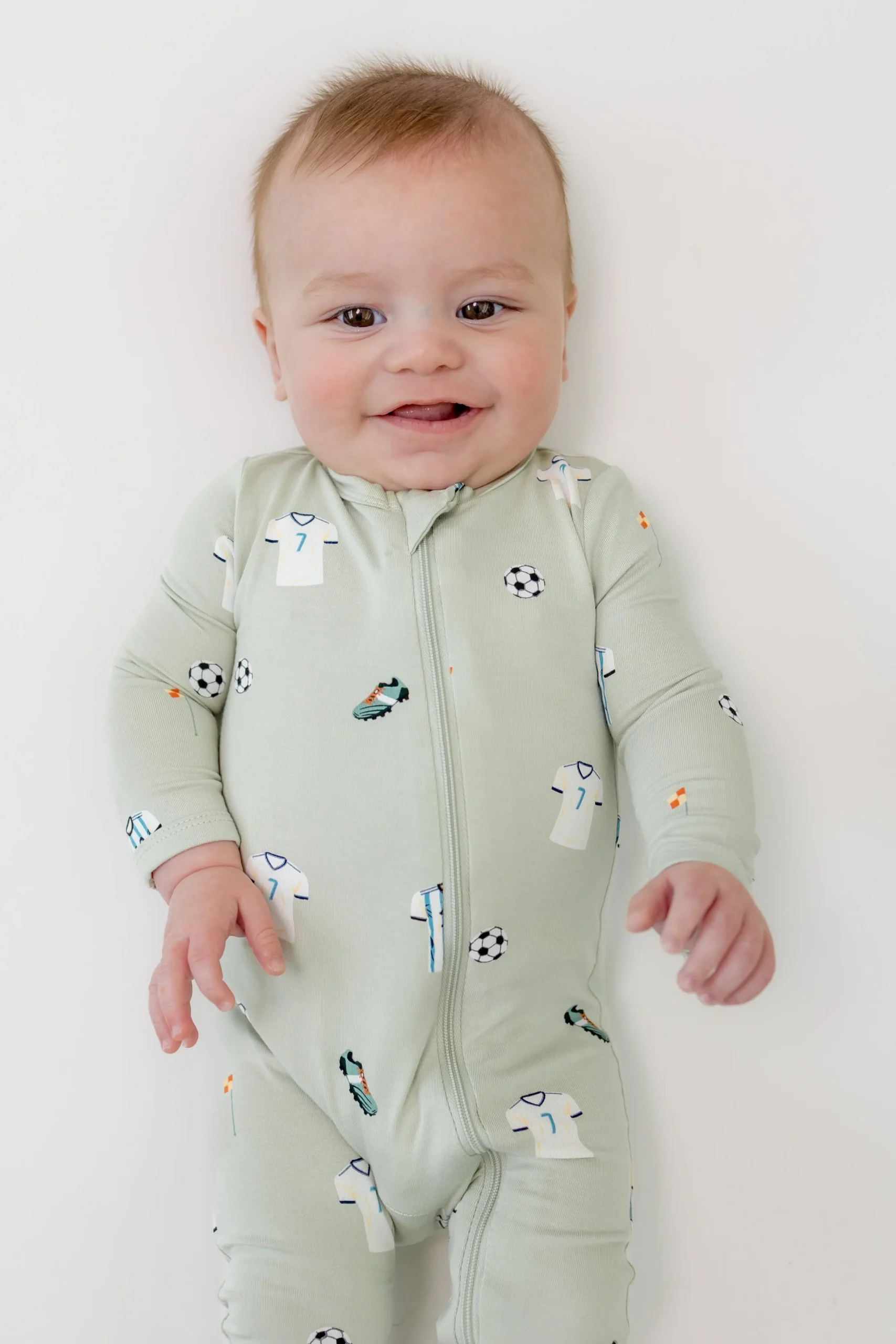 Zippered Romper in Soccer
