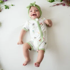Zippered Shortall Romper in Wildflower