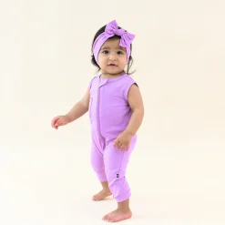 Zippered Sleeveless Romper in Poi