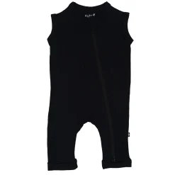 Zippered Sleeveless Romper in Midnight