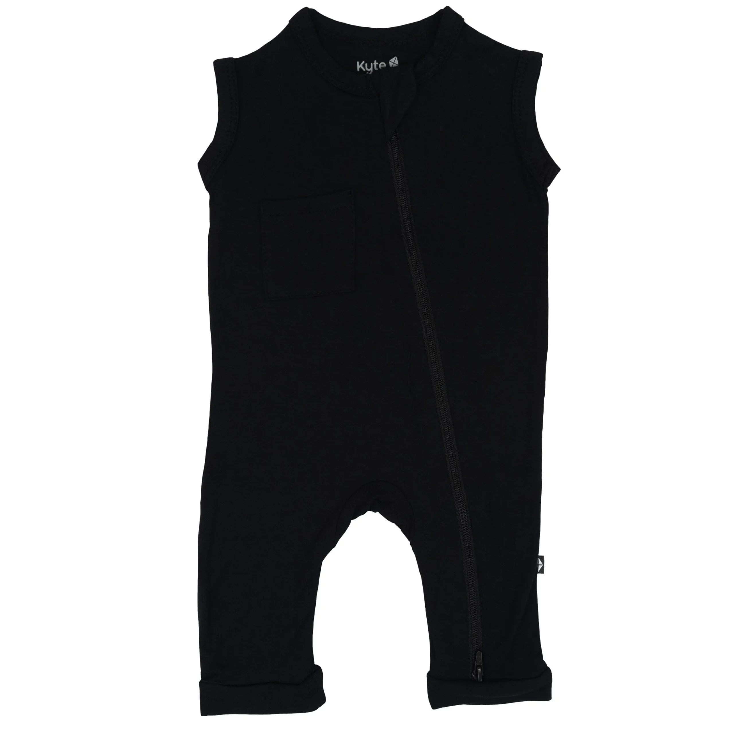 Zippered Sleeveless Romper in Midnight