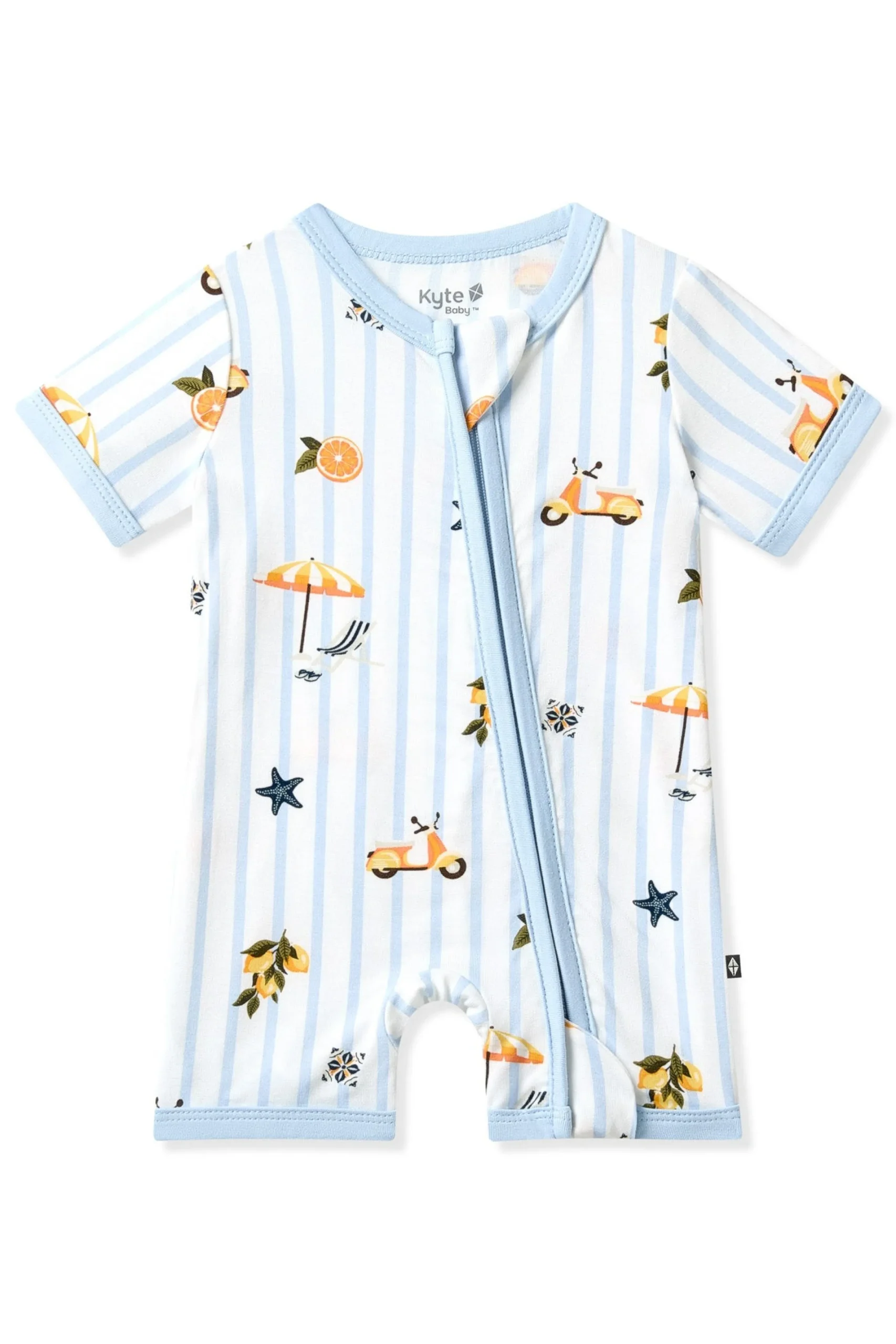 Zipper Shortall Romper in Amalfi Coast