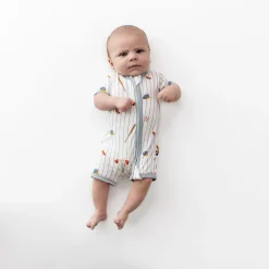 Zipper Shortall Romper in Home Run
