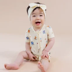Zipper Shortall Romper in Winnie the Pooh Celebration